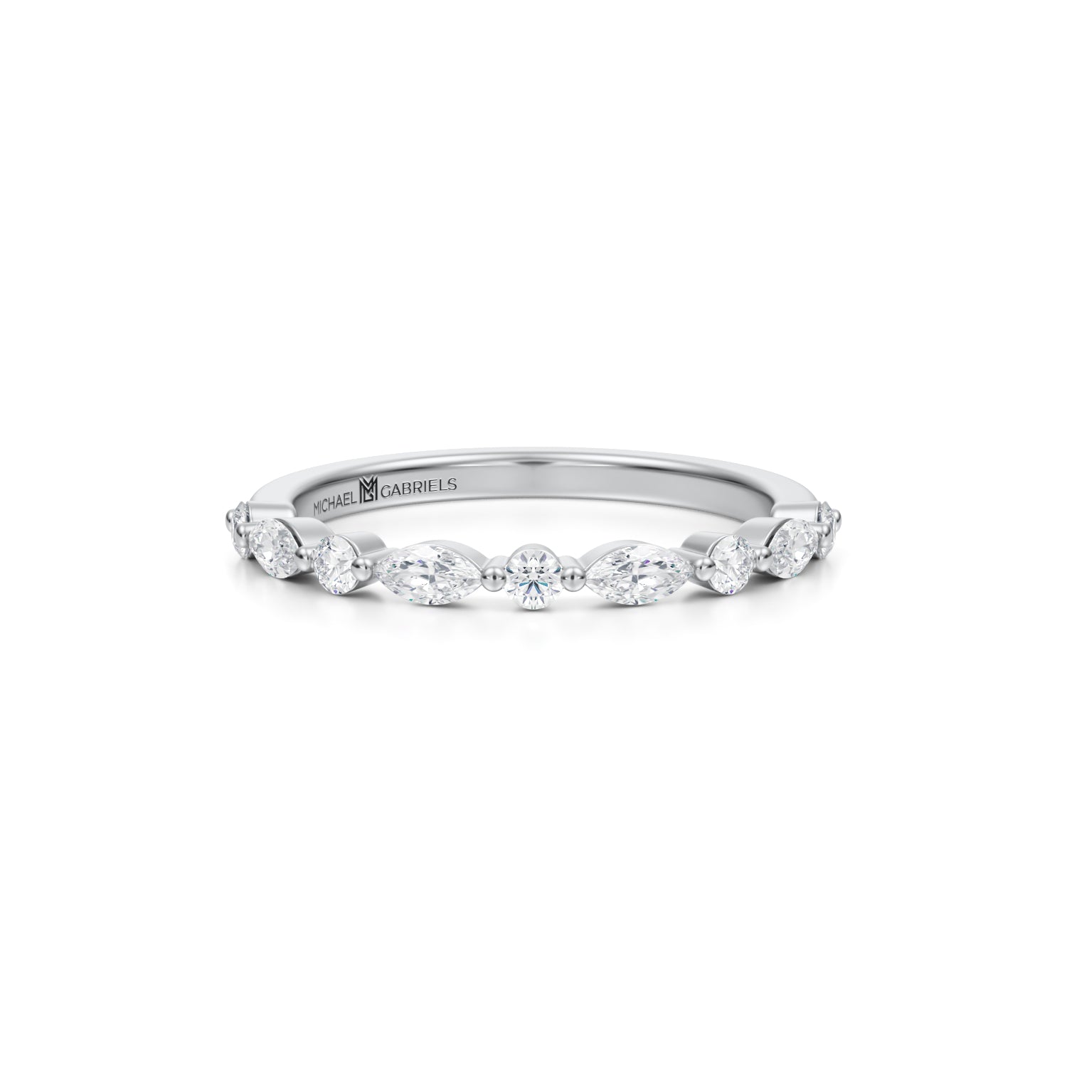 Single Shared Prong Round & Marquise Diamond Ring - Michael Gabriels