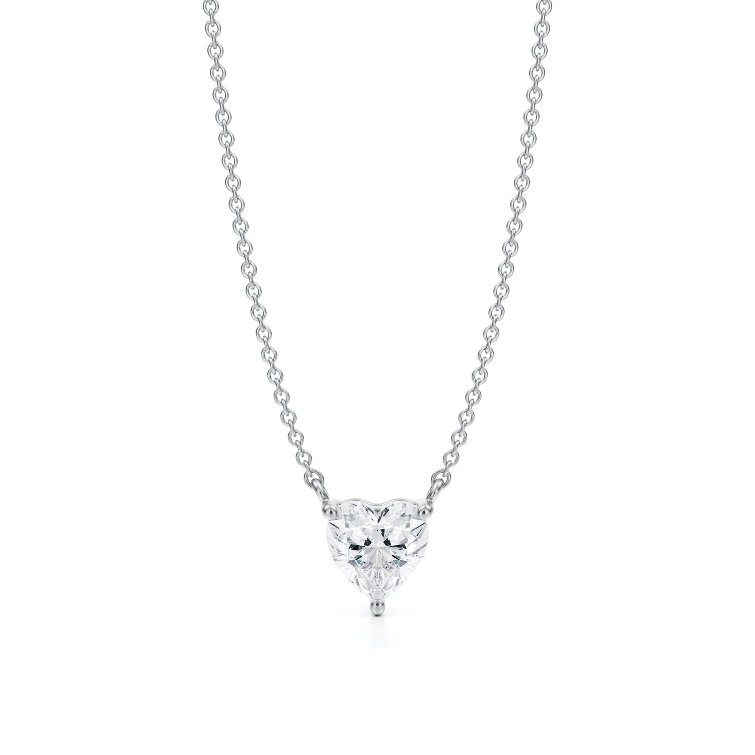 Solitaire Lab Grown Diamond Heart Shape Necklace - Michael Gabriels