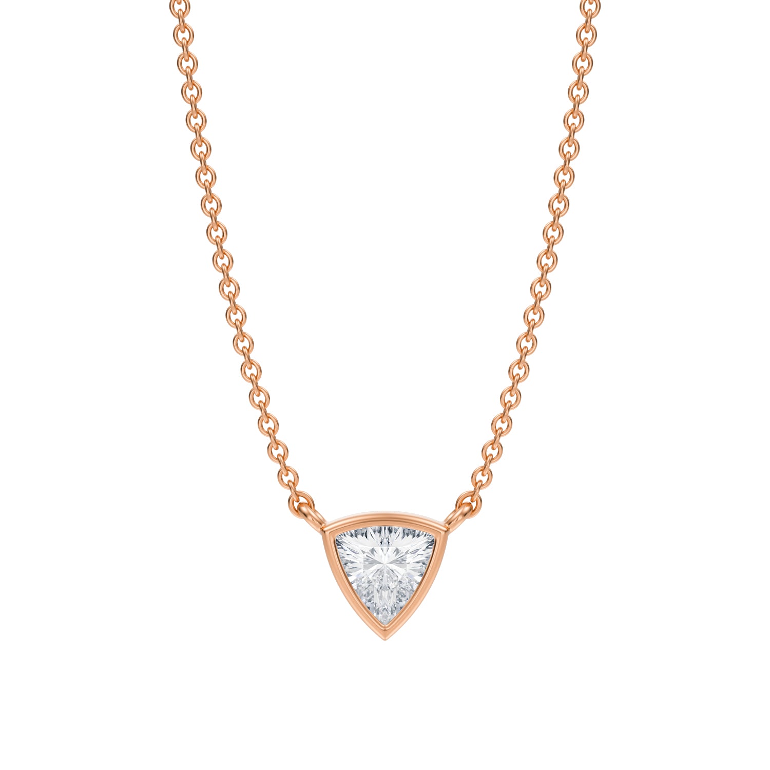 Trillion Bezel Solitaire Pendant Necklace - Michael Gabriels