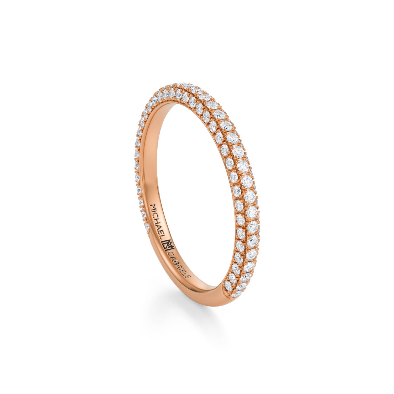 Trio Pave Wedding Band - Matching - Michael Gabriels