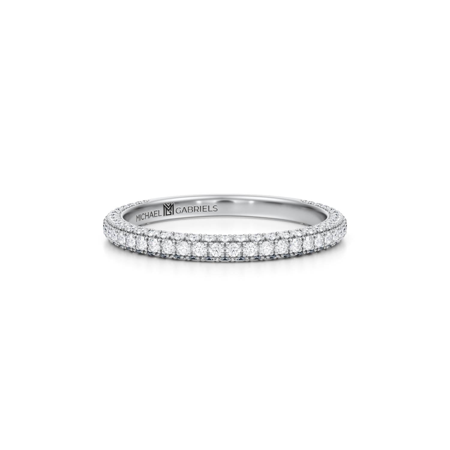 Trio Pave Wedding Band - Matching - Michael Gabriels