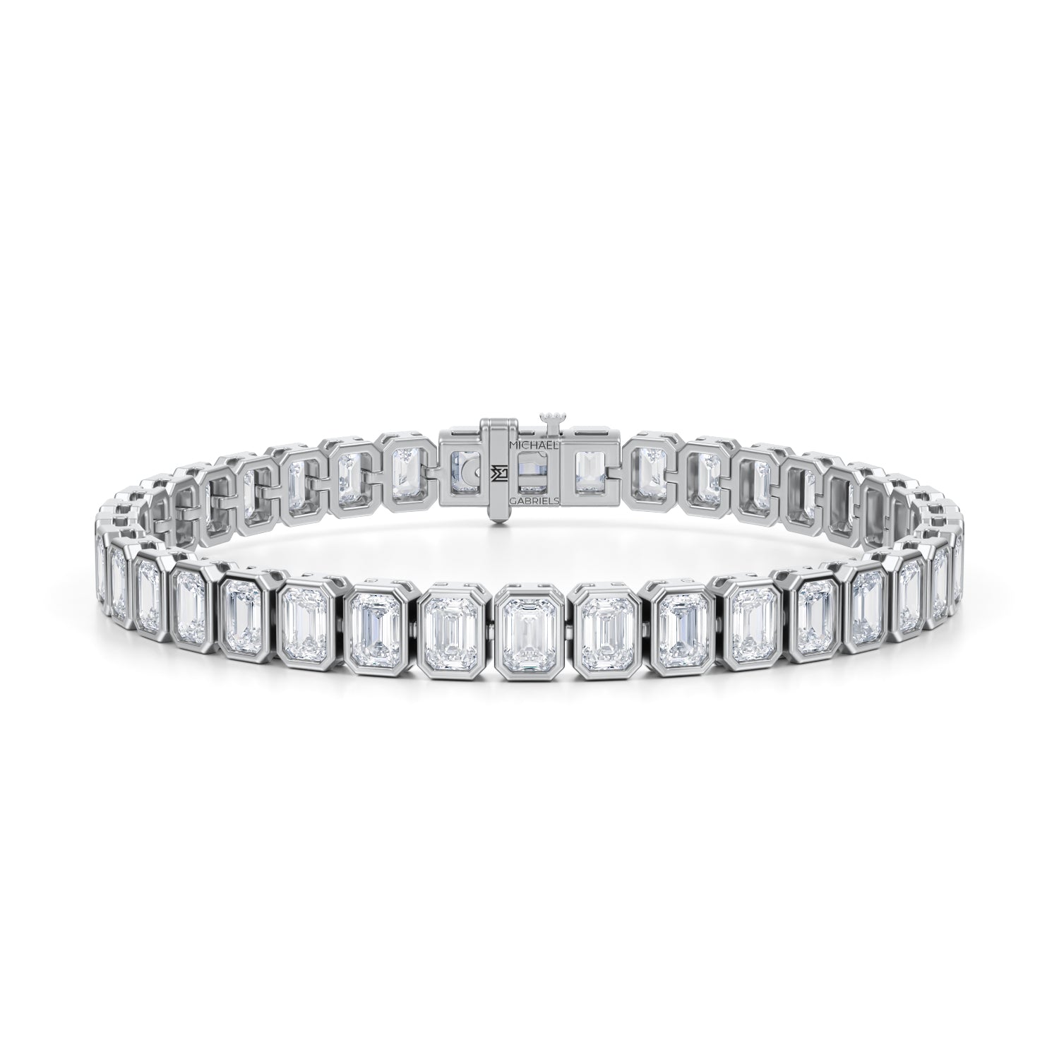 Vertical Emerald Bezel Tennis Bracelet - Michael Gabriels