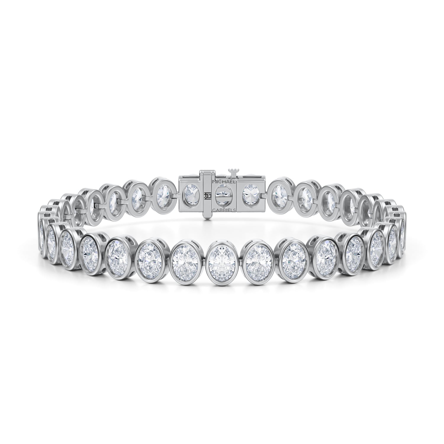 Vertical Oval Bezel Tennis Bracelet - Michael Gabriels