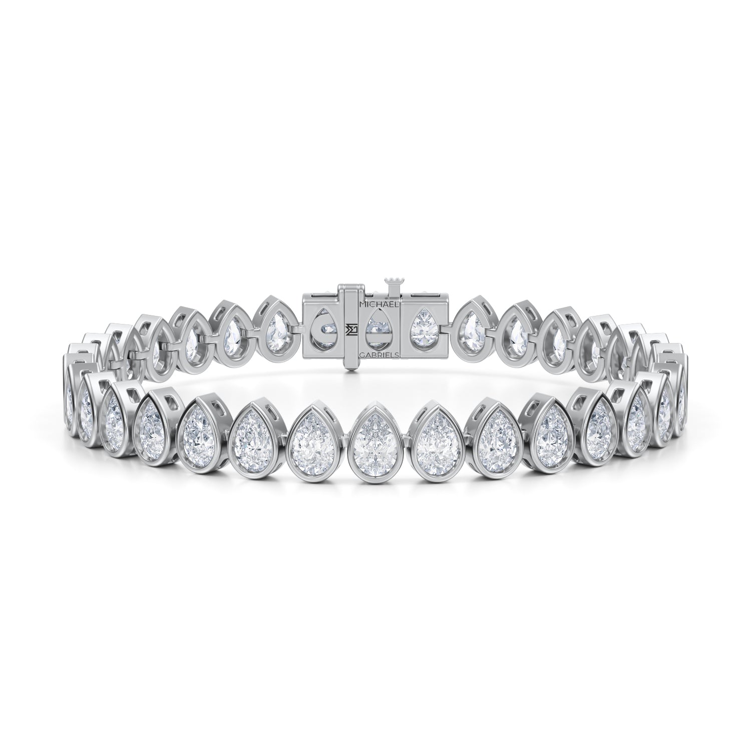 Vertical Pear Bezel Tennis Bracelet - Michael Gabriels