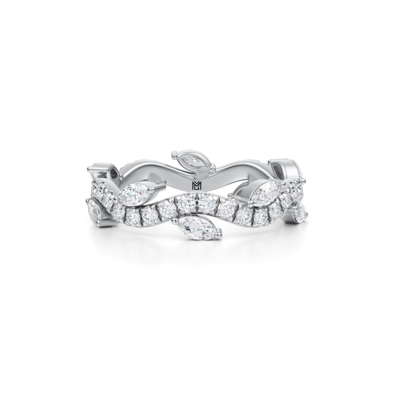 Vine Eternity Diamond Leaf Ring | Prong - Michael Gabriels