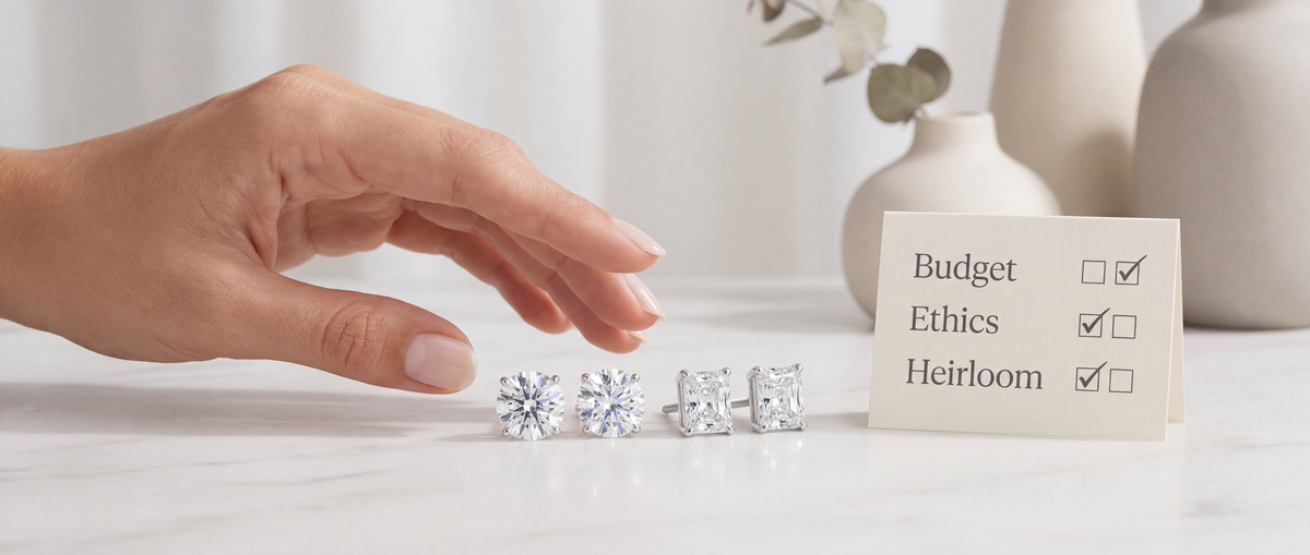Image Showing Lab Grown Diamond Stud Earrings Buying Checklist