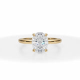 Lab Grown Diamond Classic Oval Solitaire Ring in Yellow Gold