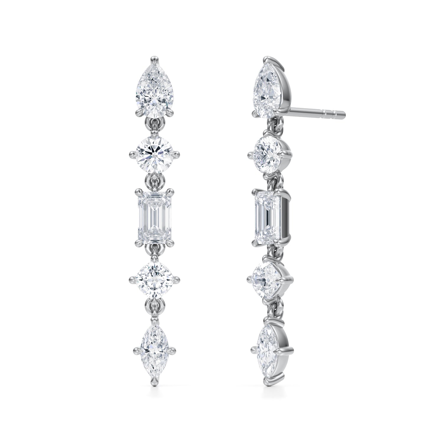 5 Mixed Lab Grown Diamond Dangle Earrings - Michael Gabriels