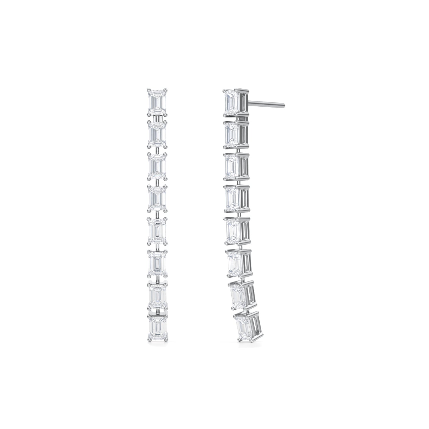 8 Stone Emerald Lab Grown Diamond Drop Earrings - Michael Gabriels