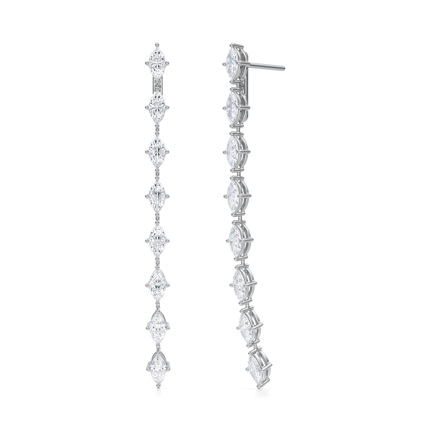 8 Stone Marquise Lab Grown Diamond Drop Earrings - Michael Gabriels