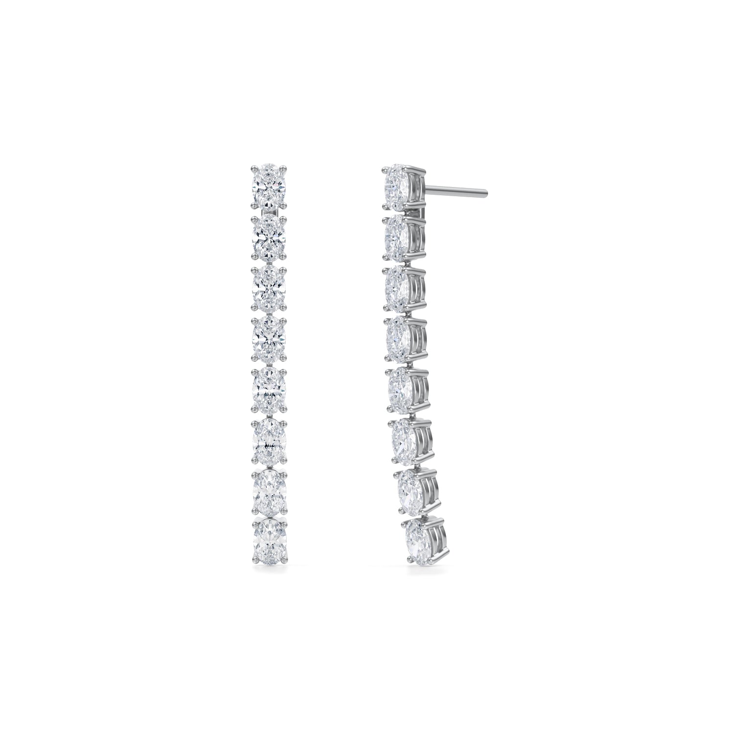 8 Stone Oval Lab Grown Diamond Drop Earrings - Michael Gabriels