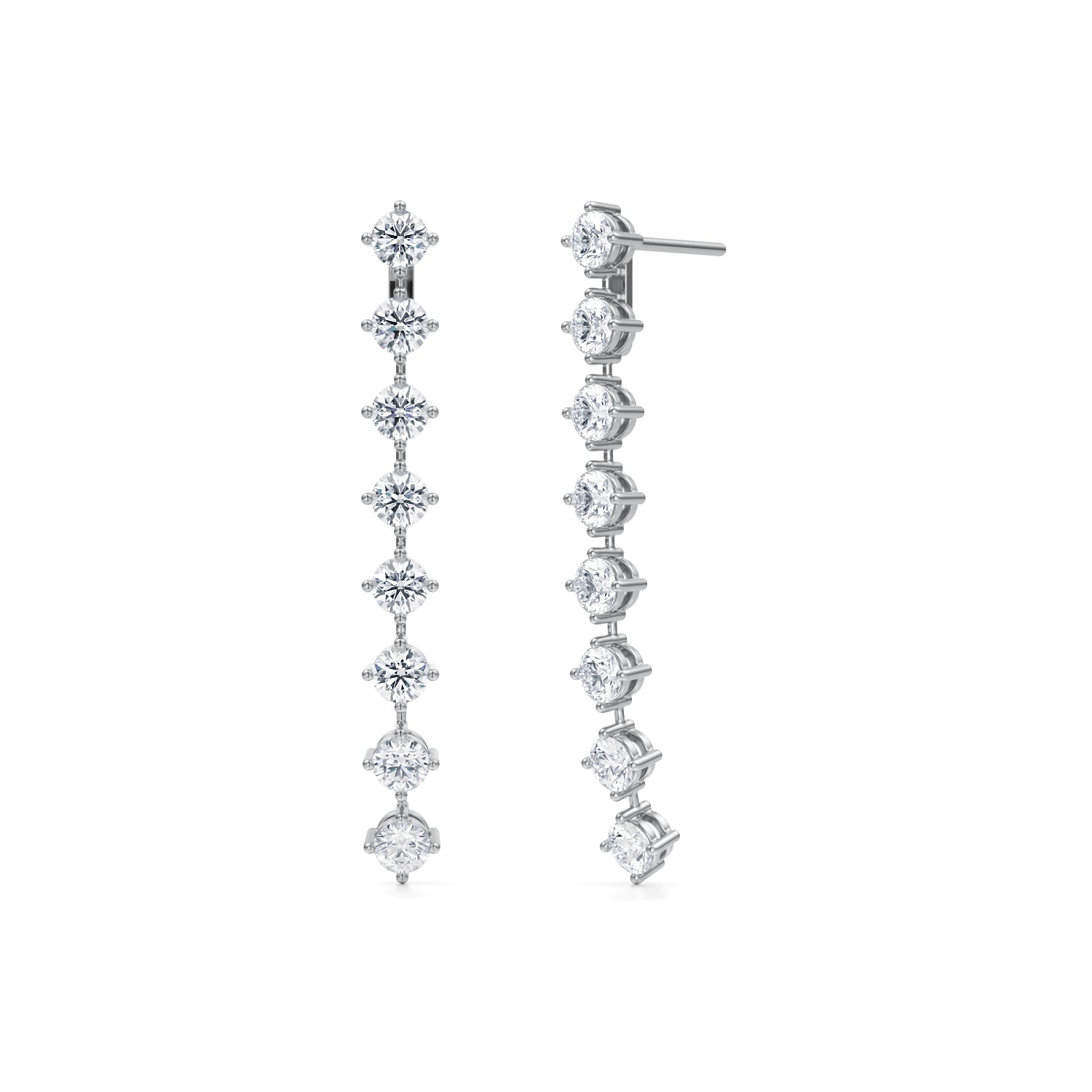 8 Stone Round Lab Grown Diamond Drop Earrings - Michael Gabriels