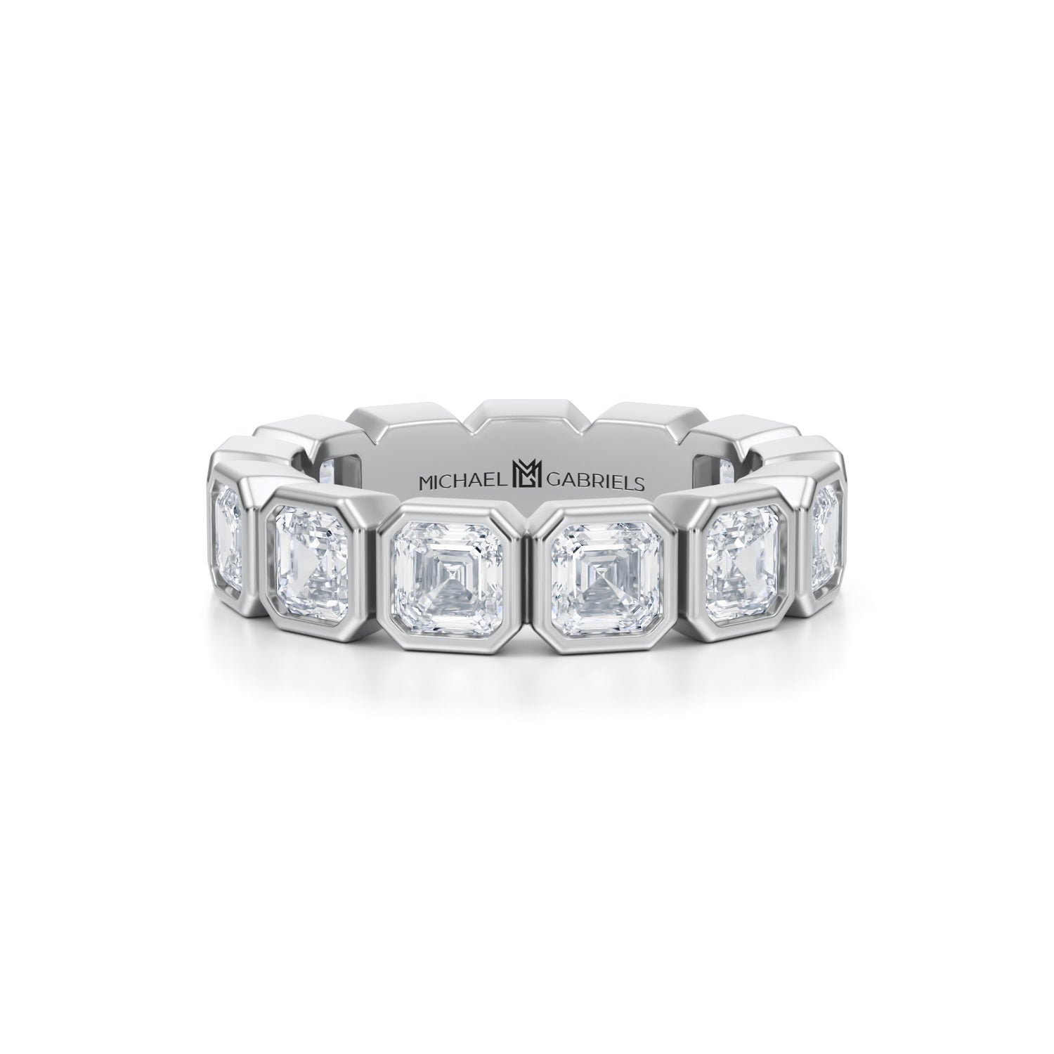 Asscher Bezel Lab Grown Diamond Eternity Band - Medium - Michael Gabriels