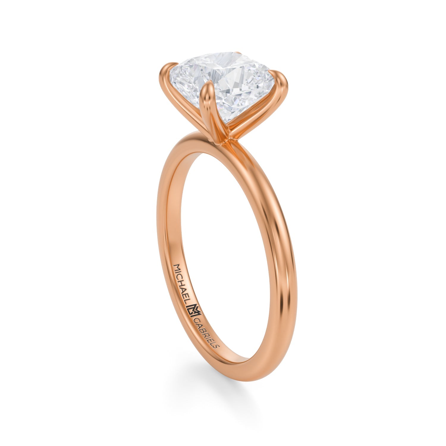Classic Cushion Solitaire Ring (3.40 Carat E-VVS2) - Michael Gabriels