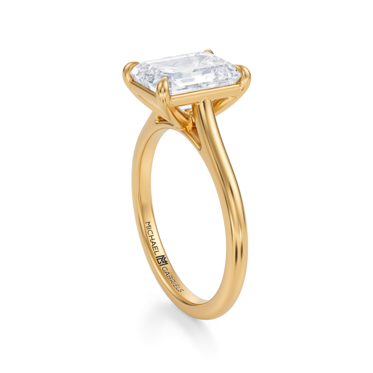 Classic Emerald Cathedral Ring (1.50 Carat E-VS1) - Michael Gabriels