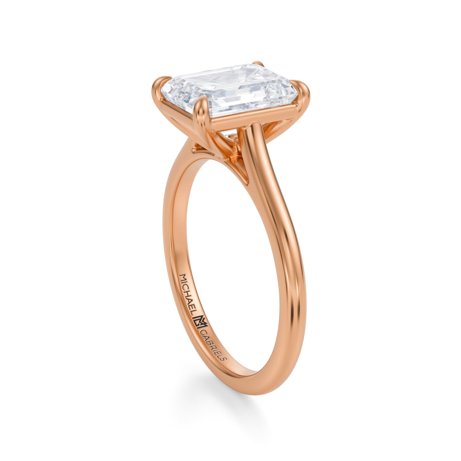 Classic Emerald Cathedral Ring (3.00 Carat G-VS1) - Michael Gabriels