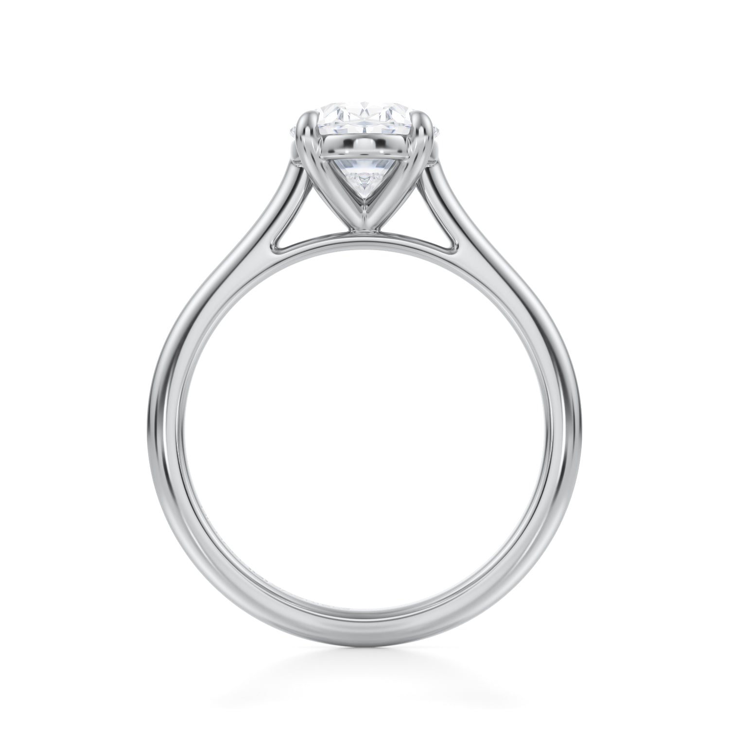 Classic Oval Cathedral Ring (1.00 Carat E-VS1) - Michael Gabriels