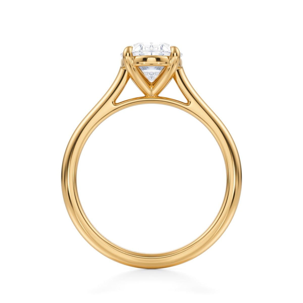 Classic Oval Cathedral Ring (1.50 Carat E-VS1) - Michael Gabriels