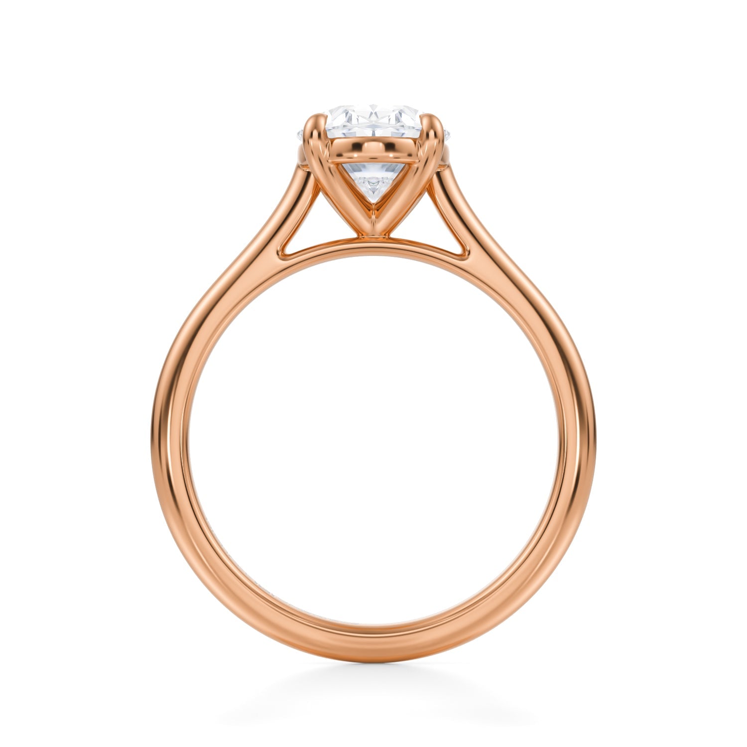 Classic Oval Cathedral Ring (1.70 Carat G-VS1) - Michael Gabriels