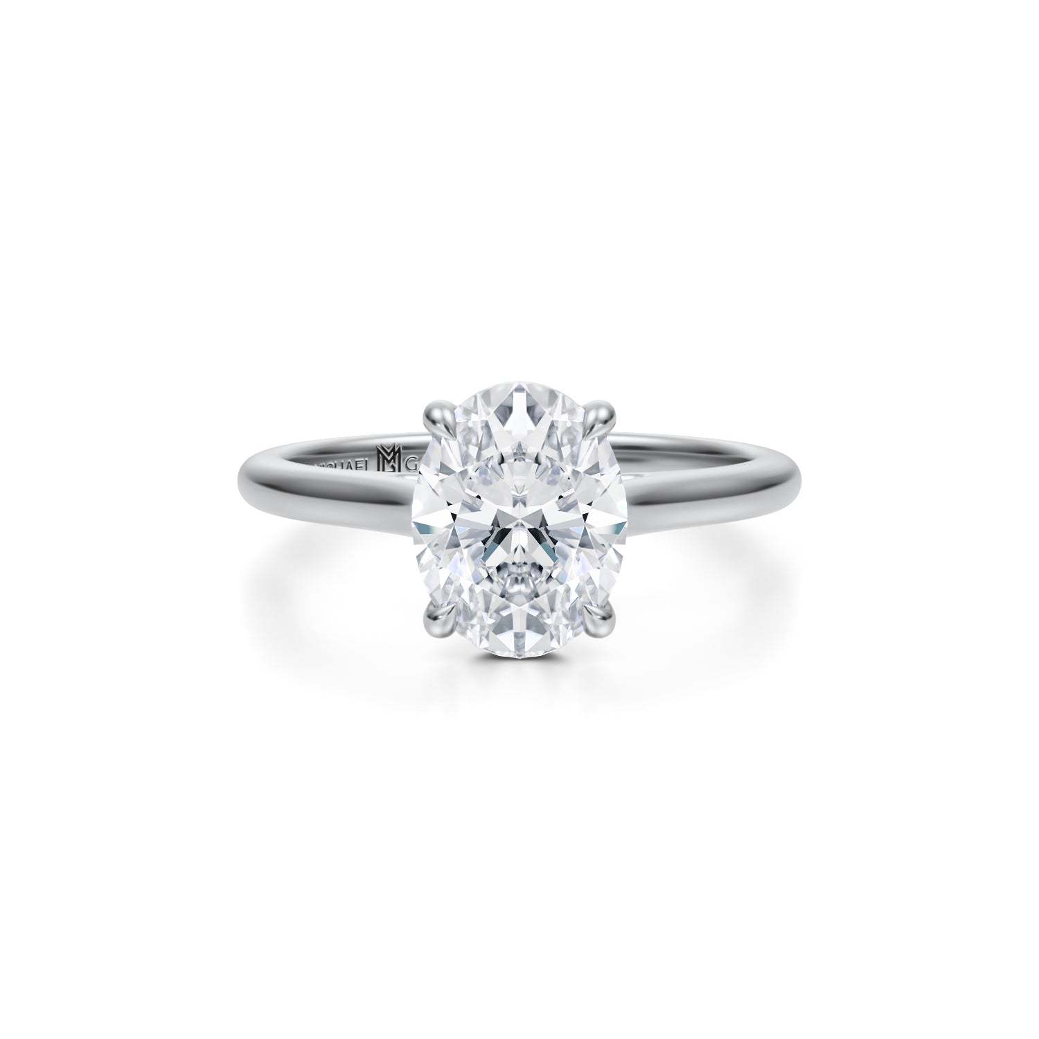 Classic Oval Cathedral Ring (2.20 Carat E-VS1) - Michael Gabriels
