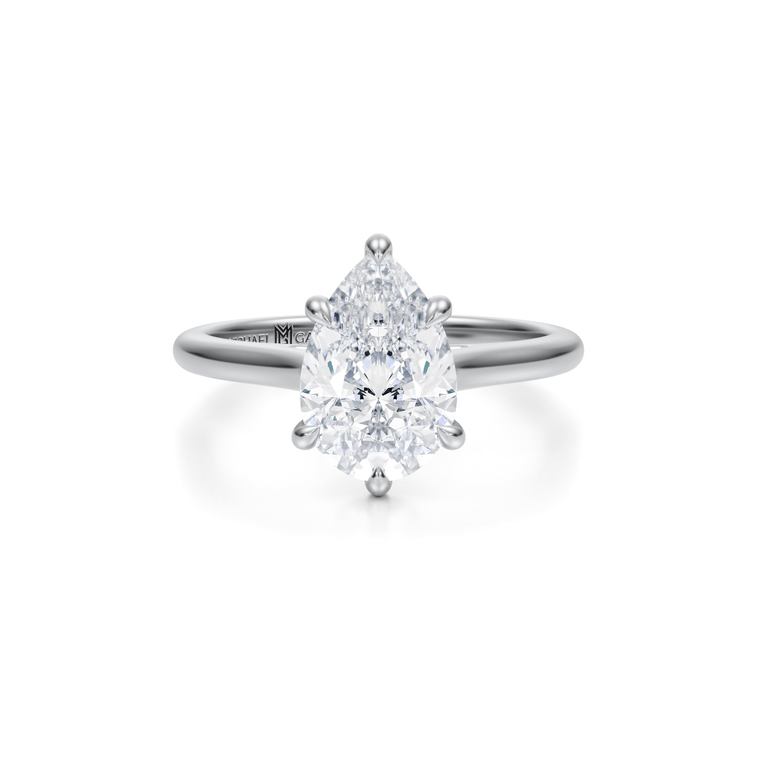 Classic Pear Cathedral Ring (1.70 Carat E-VS1) - Michael Gabriels