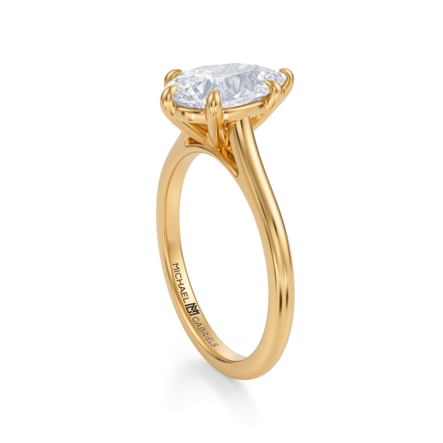 Classic Pear Cathedral Ring (3.70 Carat E-VS1) - Michael Gabriels