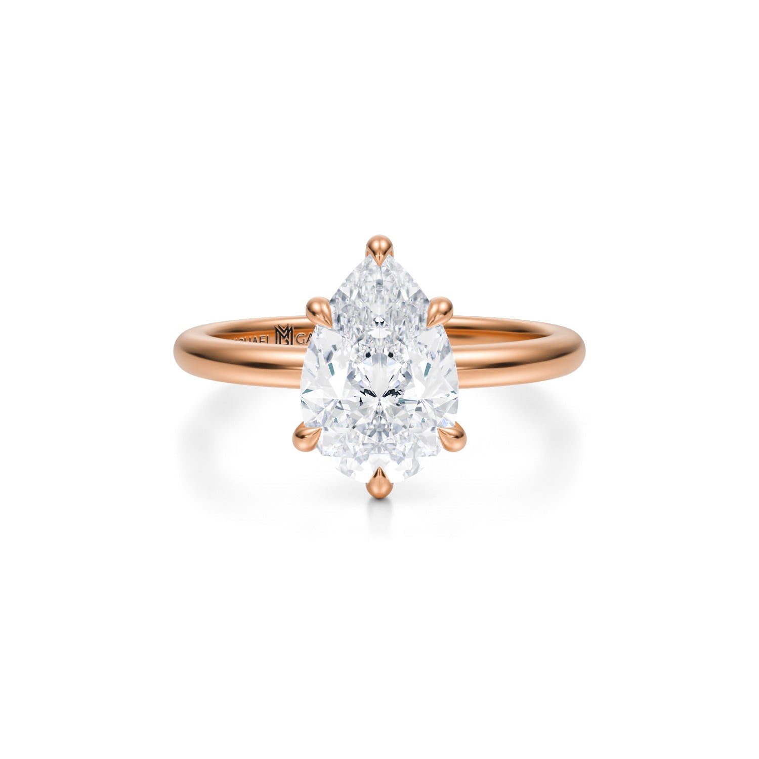 Classic Pear Solitaire Ring (1.00 Carat F-VVS2) - Michael Gabriels