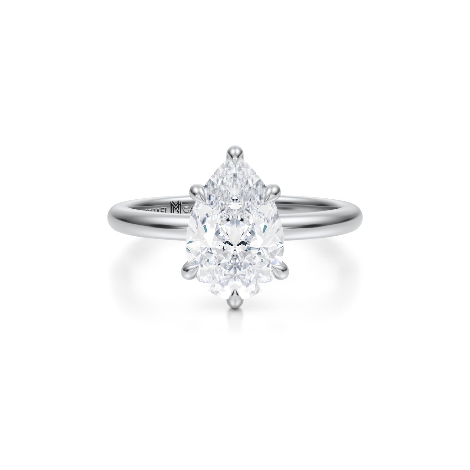 Classic Pear Solitaire Ring (3.20 Carat F-VVS2) - Michael Gabriels