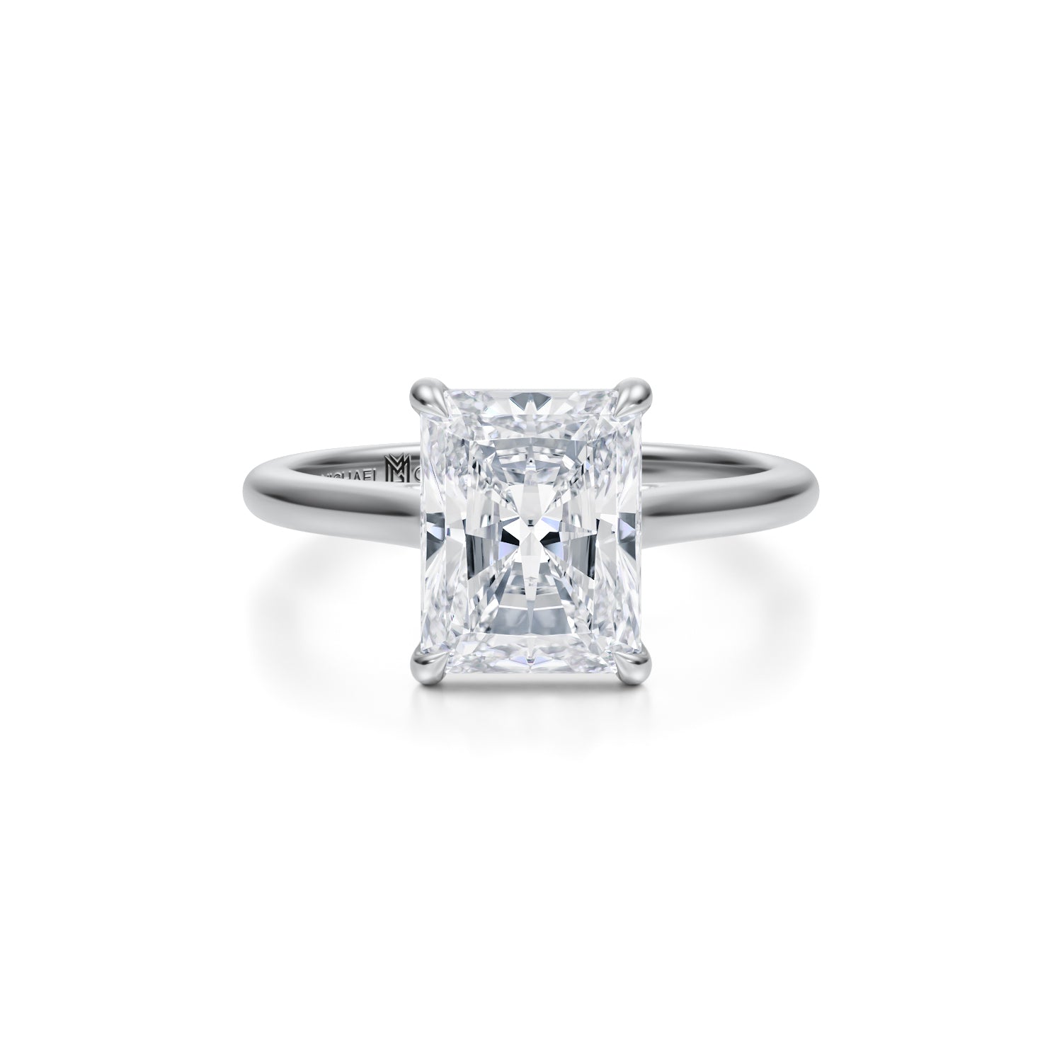 Classic Radiant Cathedral Ring (1.50 Carat E-VS1) - Michael Gabriels