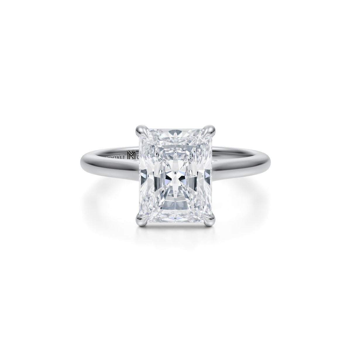 Classic Radiant Cathedral Ring (3.00 Carat F-VVS2) - Michael Gabriels