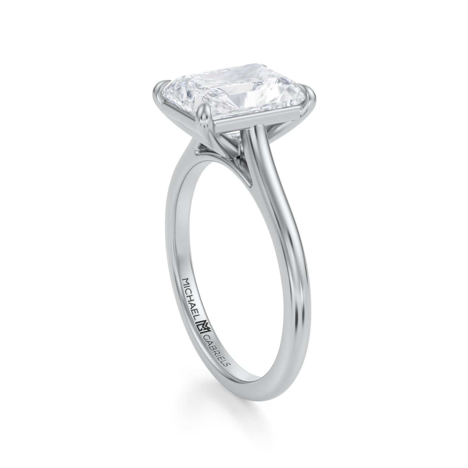 Classic Radiant Cathedral Ring (3.20 Carat D-VS1) - Michael Gabriels