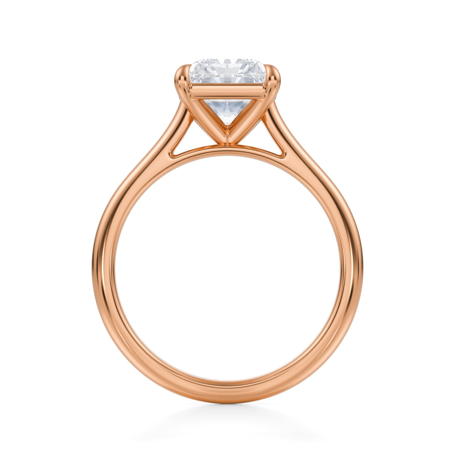 Classic Radiant Cathedral Ring (3.50 Carat F-VVS2) - Michael Gabriels