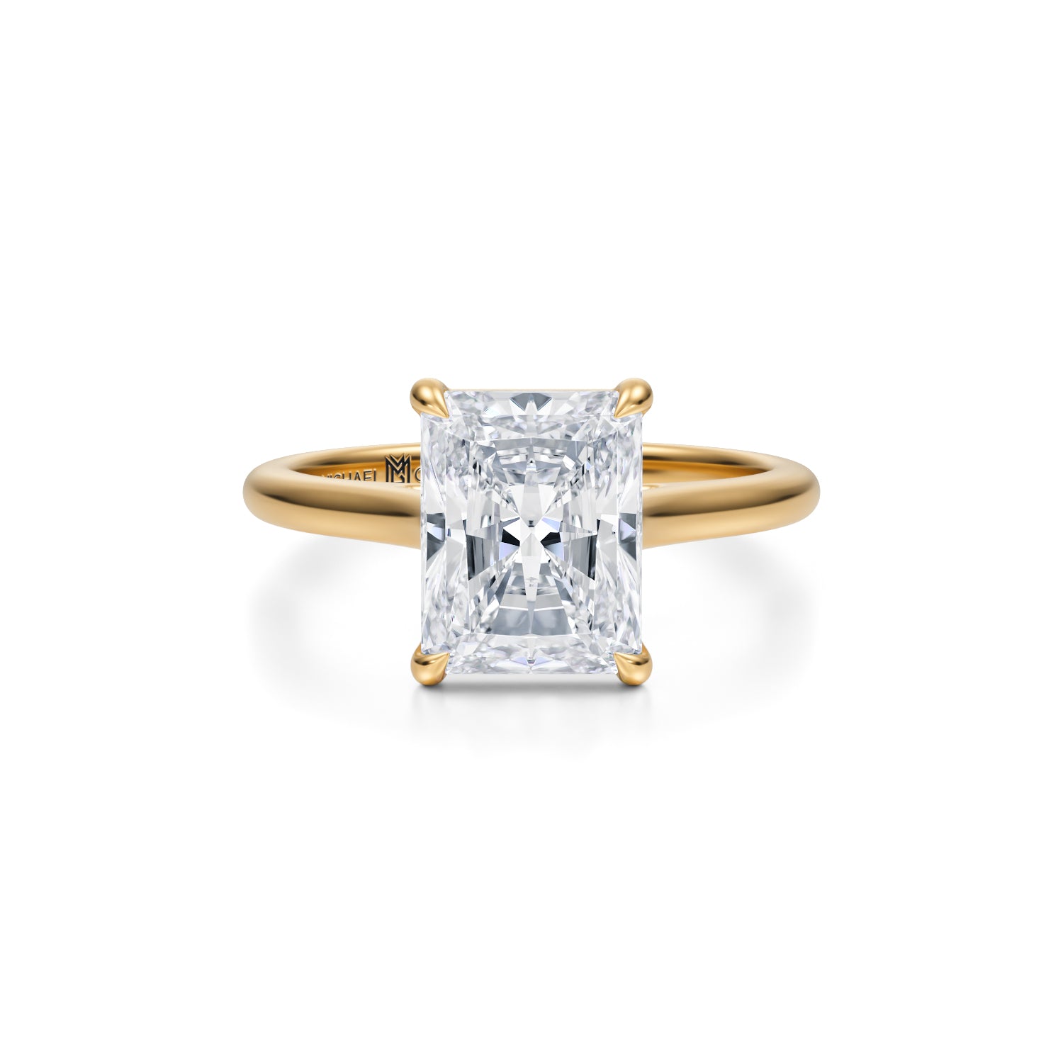 Classic Radiant Cathedral Ring (3.70 Carat G-VVS2) - Michael Gabriels