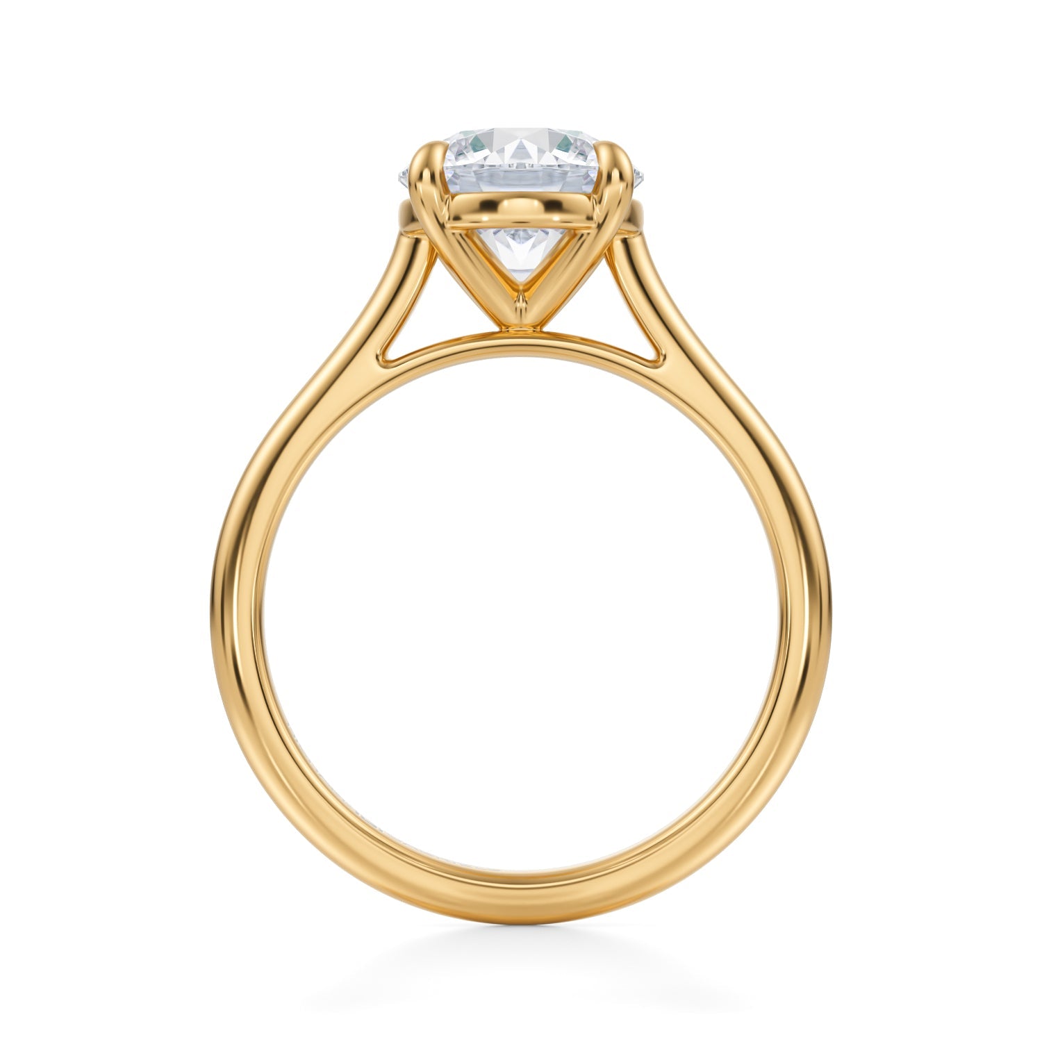 Classic Round Cathedral Ring (2.20 Carat G-VS1) - Michael Gabriels