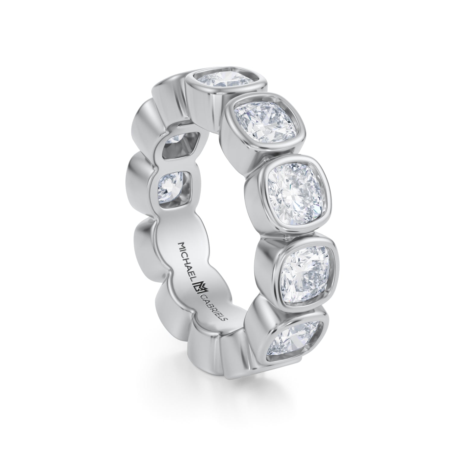 Cushion Bezel Lab Grown Diamond Eternity Band - Large - Michael Gabriels