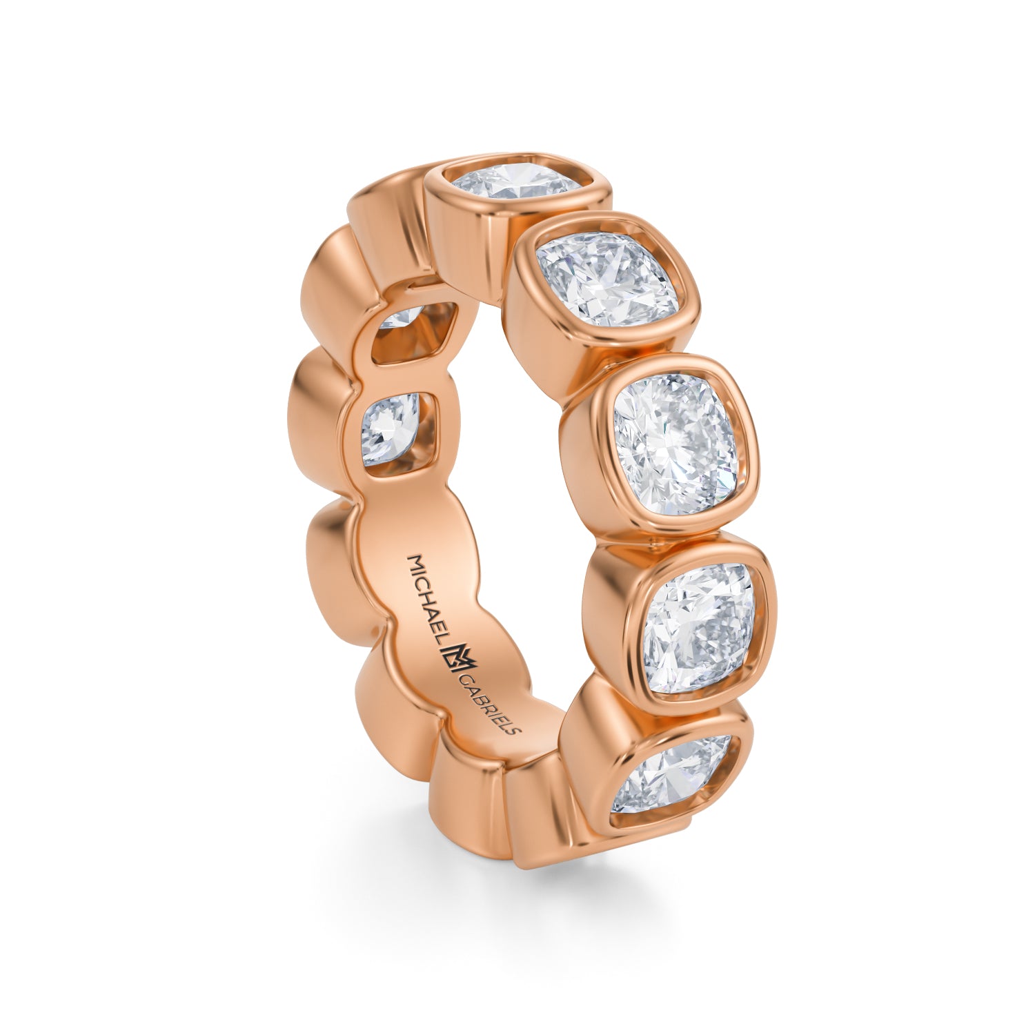 Cushion Bezel Lab Grown Diamond Eternity Band - Large - Michael Gabriels