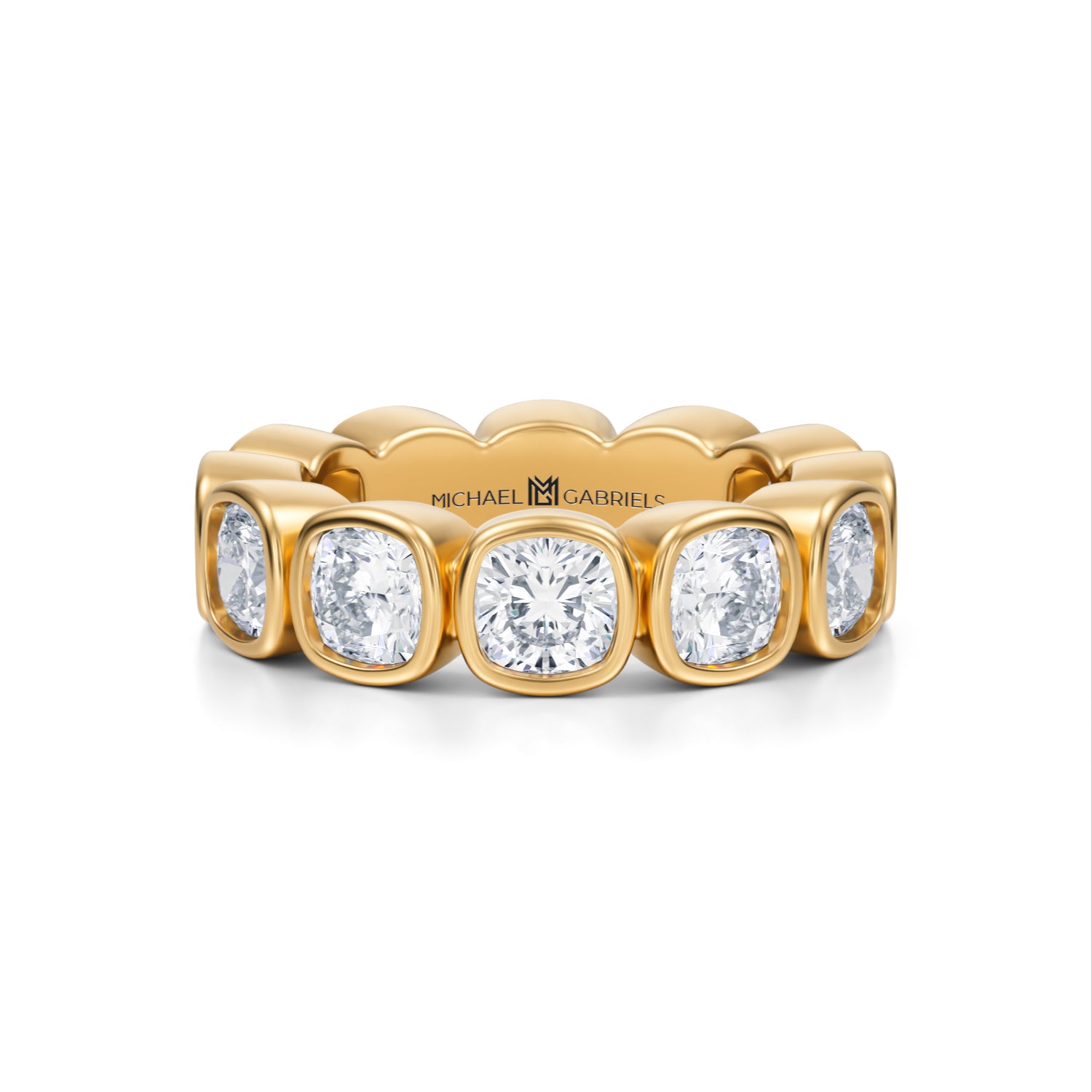 Cushion Bezel Lab Grown Diamond Eternity Band - Large - Michael Gabriels