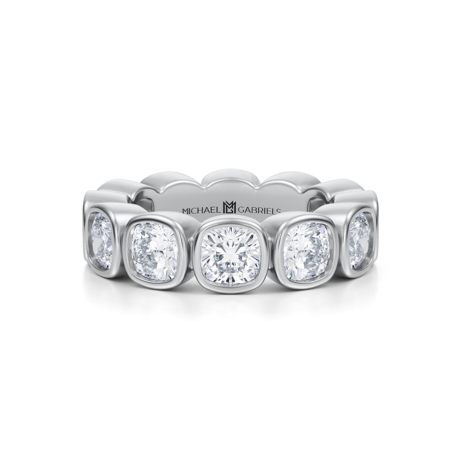 Cushion Bezel Lab Grown Diamond Eternity Band - Large - Michael Gabriels
