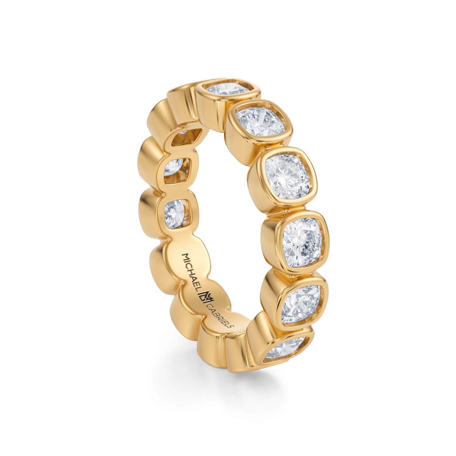 Cushion Bezel Lab Grown Diamond Eternity Band - Small - Michael Gabriels