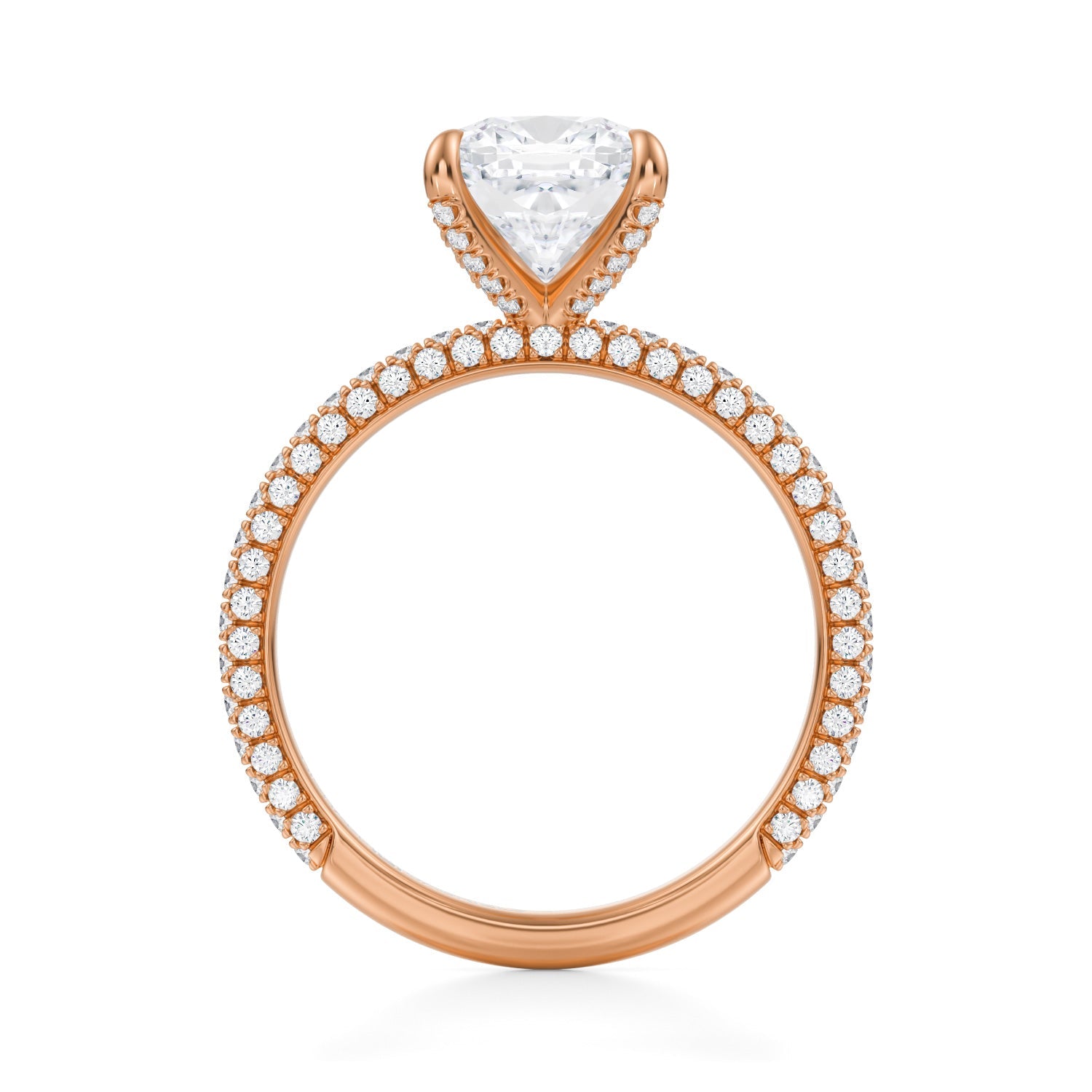 Cushion Halo With Cathedral Solitaire Ring (3.00 Carat G-VVS2) - Michael Gabriels