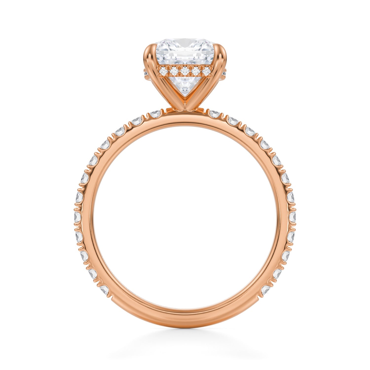 Cushion Invisible Halo With Pave Ring (2.00 Carat G-VVS2) - Michael Gabriels