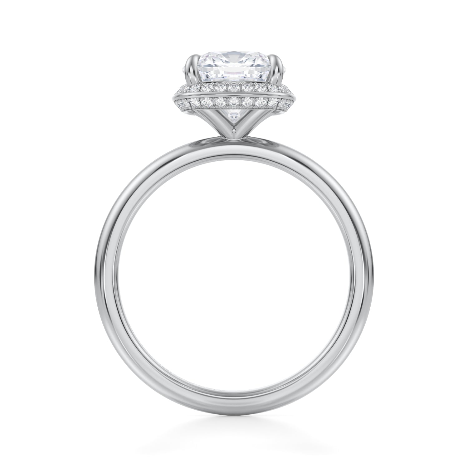 Cushion Knife Edge Halo With Solitaire Ring (1.40 Carat E-VVS2) - Michael Gabriels
