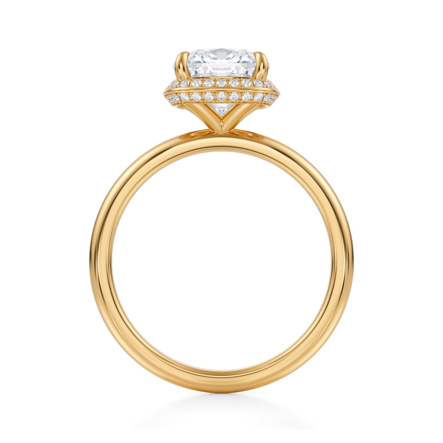 Cushion Knife Edge Halo With Solitaire Ring (3.50 Carat D-VVS2) - Michael Gabriels