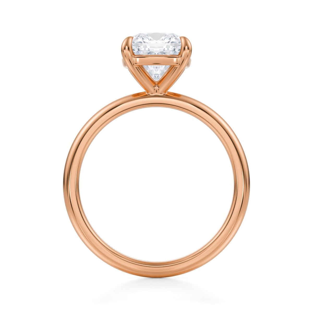 Cushion Martini Basket Solitaire Ring (3.70 Carat E-VVS2) - Michael Gabriels