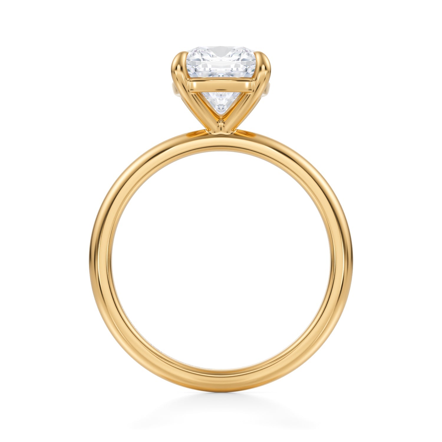 Cushion Martini Basket Solitaire Ring (3.70 Carat E-VVS2) - Michael Gabriels