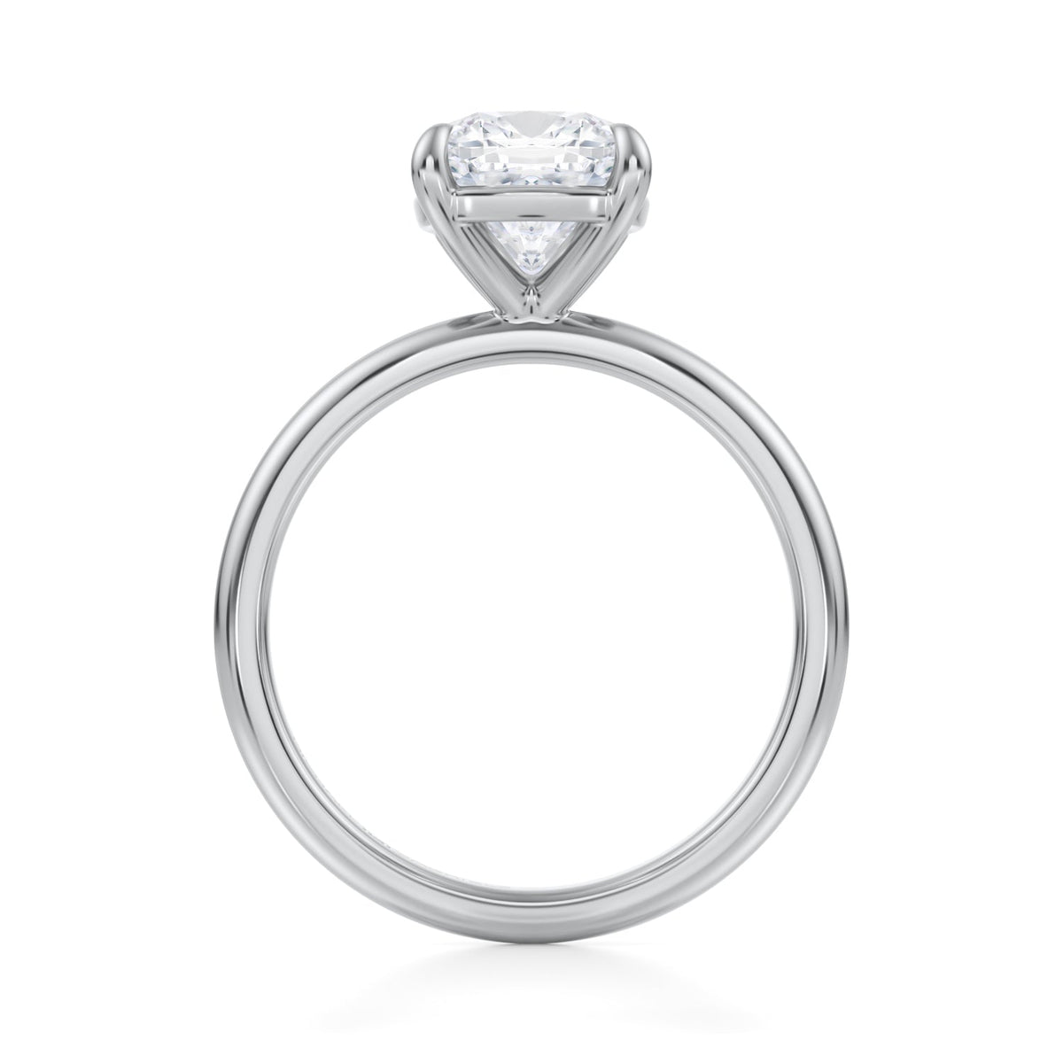 Cushion Martini Basket Solitaire Ring (3.70 Carat E-VVS2) - Michael Gabriels
