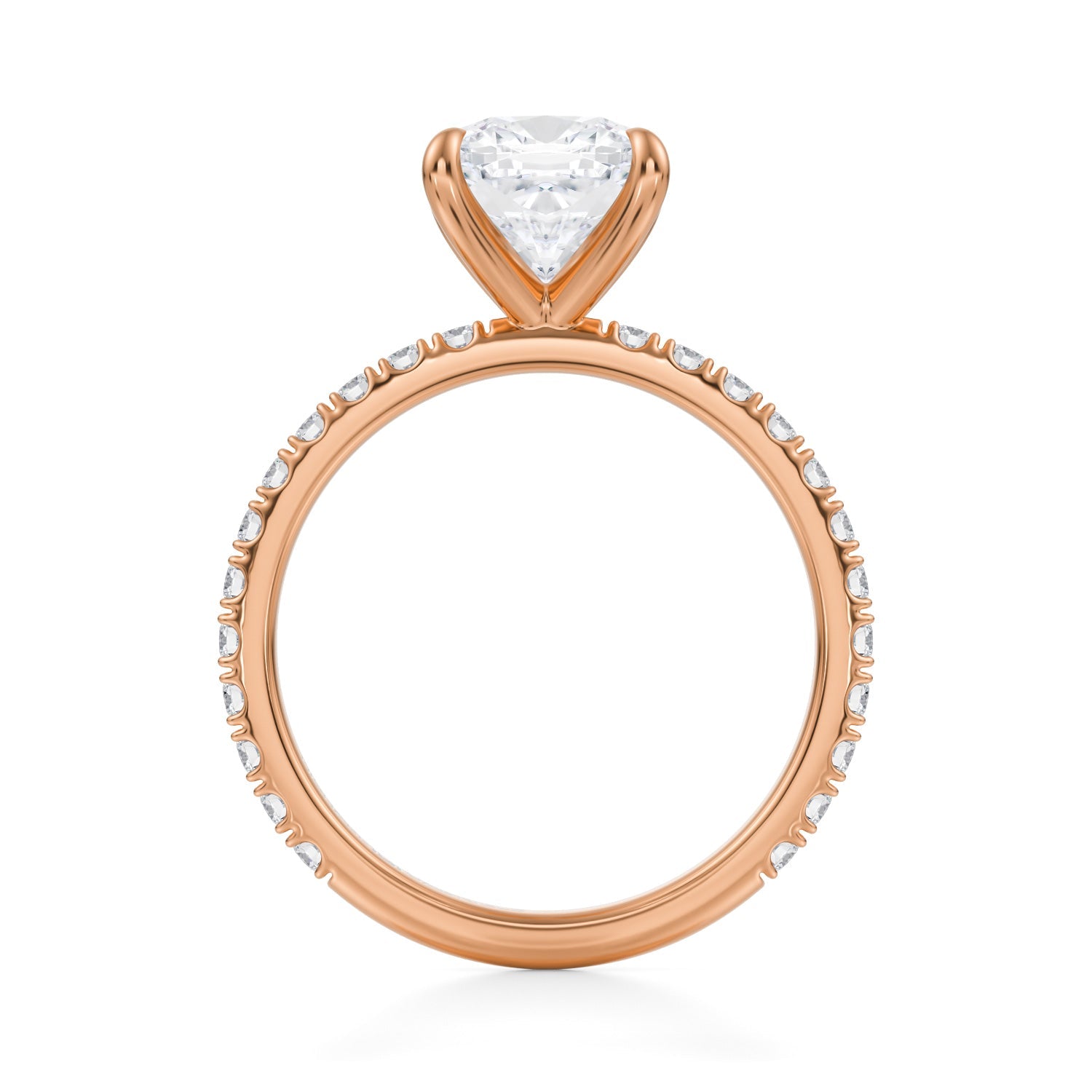 Cushion Modern Pave Ring (2.70 Carat D-VS1) - Michael Gabriels