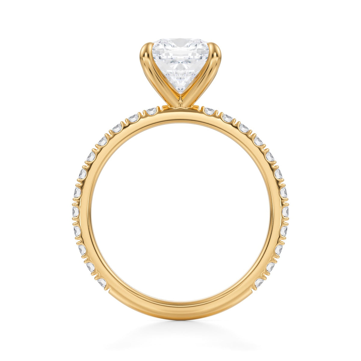 Cushion Modern Pave Ring (3.40 Carat G-VS1) - Michael Gabriels