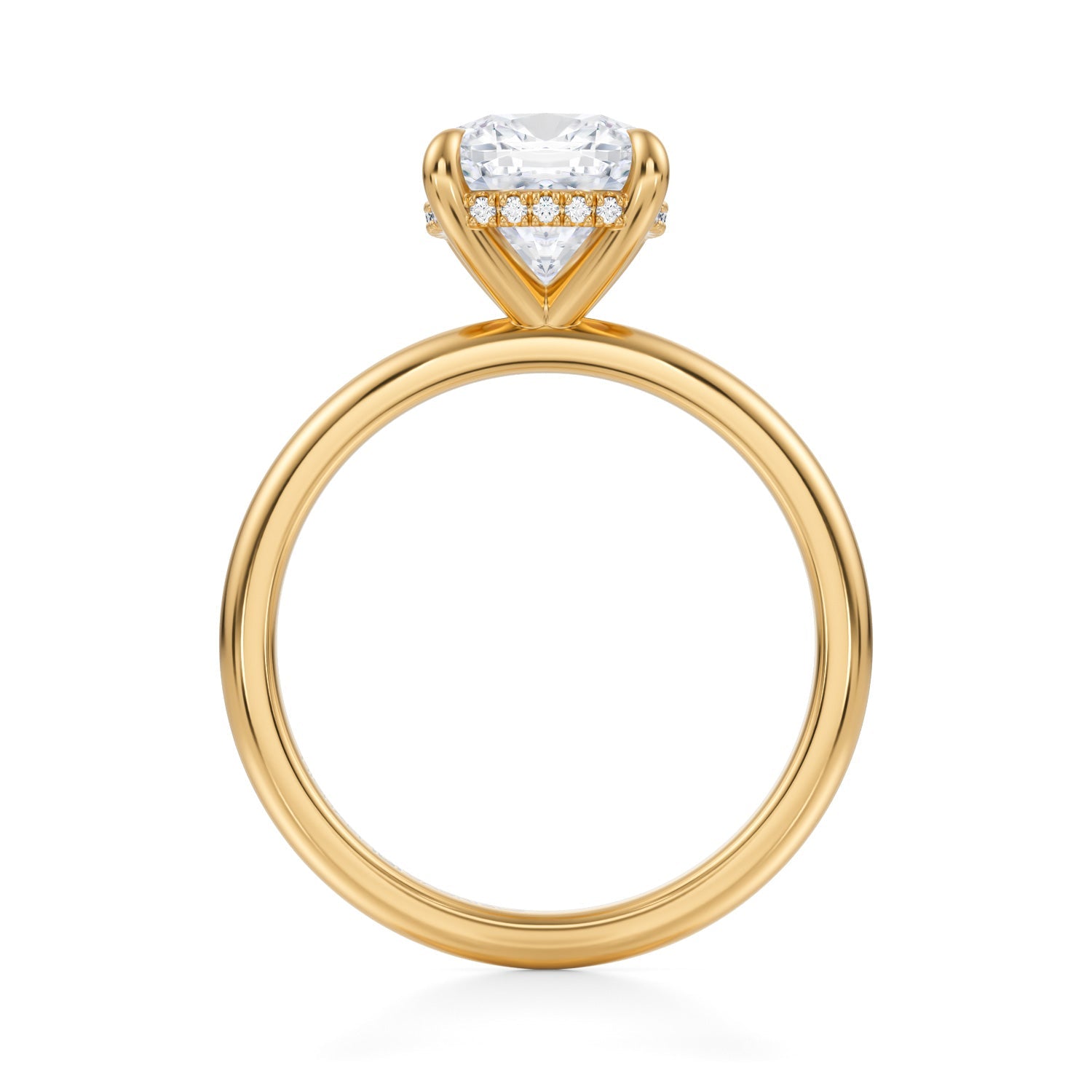 Cushion Solitaire Ring With Invisible Halo (3.40 Carat F-VS1) - Michael Gabriels