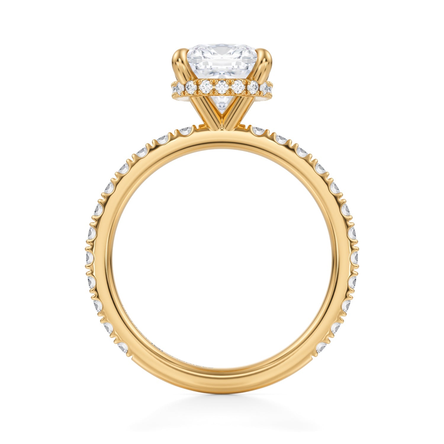 Cushion Wrap Halo With Pave Ring (2.50 Carat F-VS1) - Michael Gabriels
